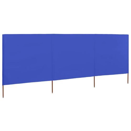 Paravent 3 panneaux Tissu 400 x 120 cm Bleu azuré - Photo n°2; ?>