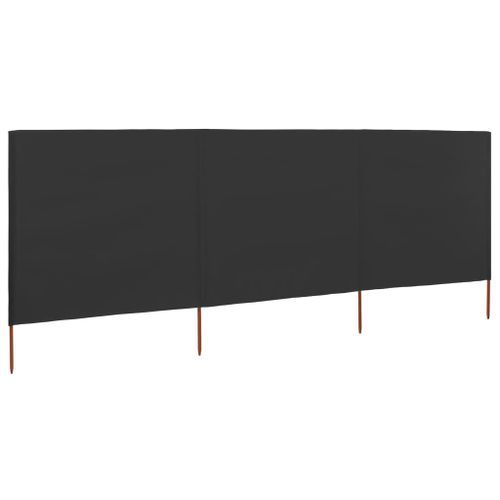 Paravent 3 panneaux Tissu 400 x 160 cm Anthracite - Photo n°2; ?>