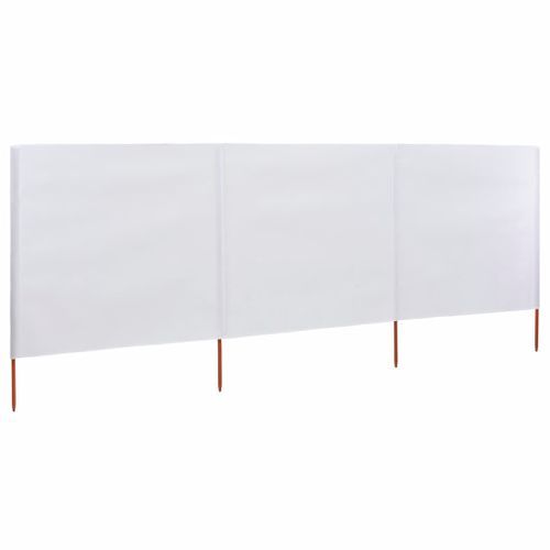 Paravent 3 panneaux Tissu 400 x 160 cm Blanc sable - Photo n°2; ?>