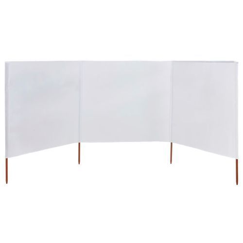 Paravent 3 panneaux Tissu 400 x 160 cm Blanc sable - Photo n°3; ?>