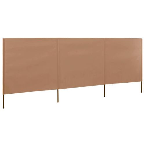 Paravent 3 panneaux Tissu 400 x 160 cm Taupe - Photo n°2; ?>