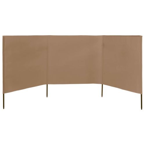 Paravent 3 panneaux Tissu 400 x 80 cm Taupe - Photo n°3; ?>