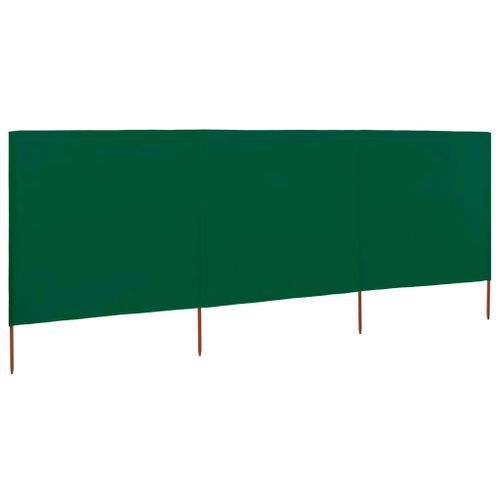 Paravent 3 panneaux Tissu 400 x 80 cm Vert - Photo n°2; ?>