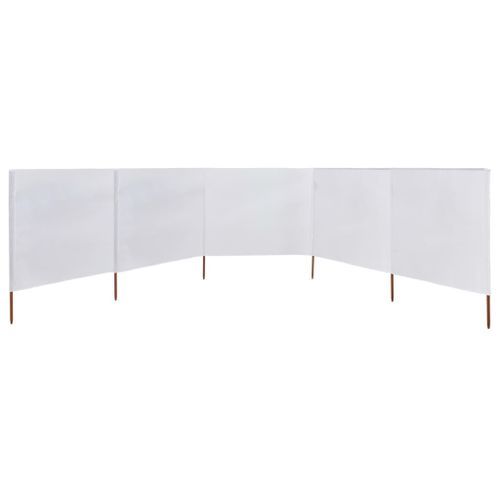 Paravent 5 panneaux Tissu 600 x 120 cm Blanc sable - Photo n°3; ?>