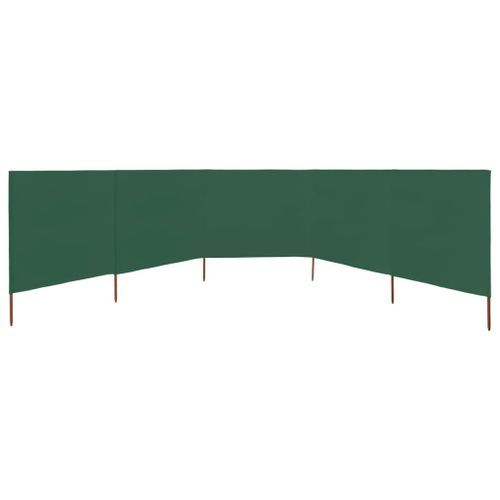 Paravent 5 panneaux Tissu 600 x 120 cm Vert - Photo n°3; ?>