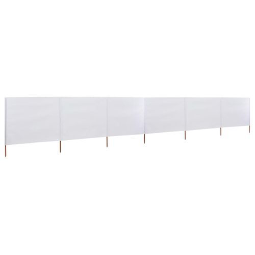 Paravent 6 panneaux Tissu 800 x 120 cm Blanc sable - Photo n°2; ?>