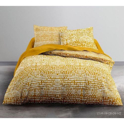 Parure de lit 2 personnes 220X240 Coton imprime jaune Graphique SUNSHINE 3.54 - Photo n°2; ?>