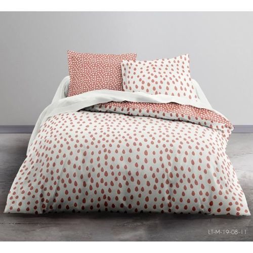 Parure de lit 2 personnes 240X260 Coton imprime blanc Graphique SUNSHINE 4 - Photo n°2; ?>