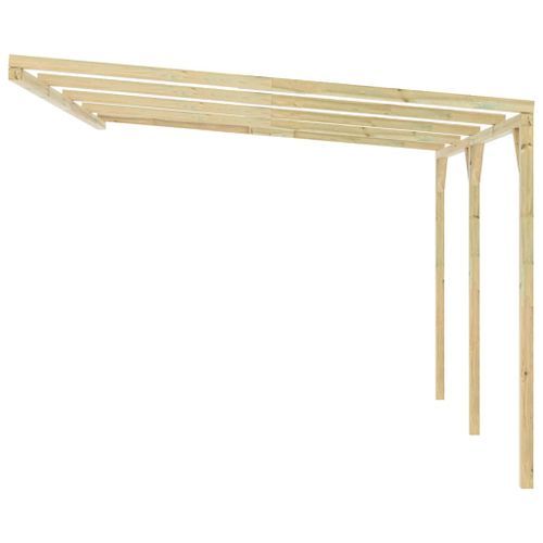 Pergola à appentis 4 x 3 x 2,1 m Bois - Photo n°3; ?>