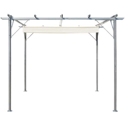 Pergola avec toit réglable 3 x 3 m Acier Blanc crème - Photo n°2; ?>