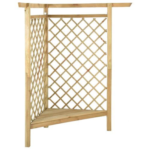 Pergola d'angle avec banc 166x81x174 cm Bois de pin imprégné - Photo n°2; ?>