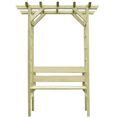 Pergola de jardin avec banquette 150 x 50 x 200 cm Pin imprégné - Photo n°2; ?>