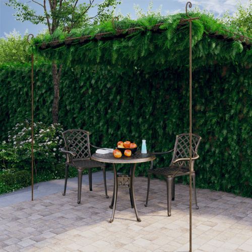 Pergola de jardin Marron antique 4x3x2,5 m Fer - Photo n°2; ?>