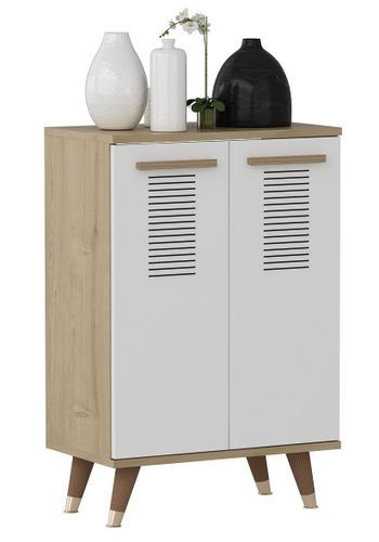 Petit buffet chêne saphir et blanc 2 portes Parko 60 cm - Photo n°3; ?>