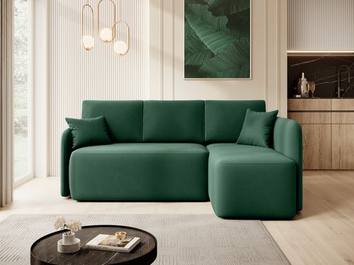 Petit canapé d'angle convertible 3 places tissu Takin 206 cm - Photo n°3; ?>