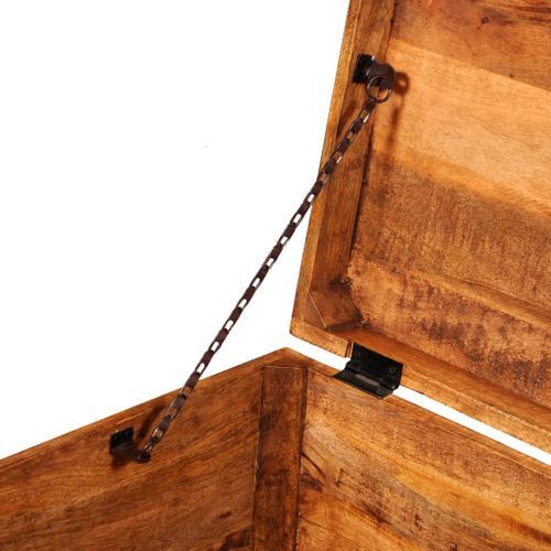 Petit coffre de rangement Vahina 46 cm – Bois de manguier brut avec finition cirée - Photo n°3; ?>