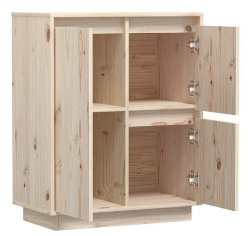 Petit meuble de rangement 3 portes en bois massif de pin – Collection Vizion - Photo n°2; ?>