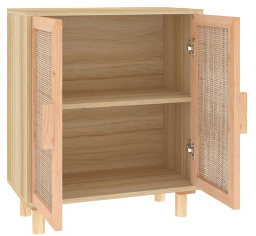 Petit meuble de rangement en bois 2 portes en Rotin naturel 60 cm - Modèle Kaliga - Photo n°2; ?>