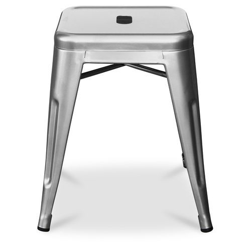 Petit tabouret industriel acier brillant renforcé Kalax 45 cm - Haut de gamme - Photo n°3; ?>