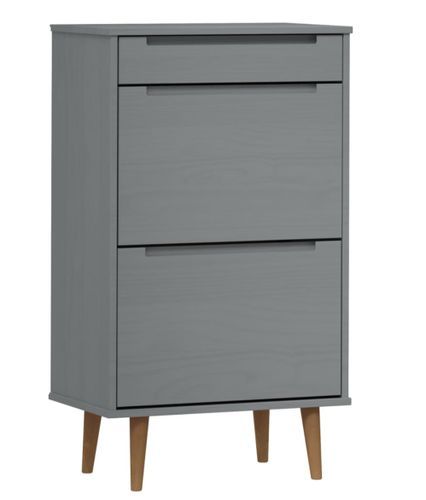 Petite armoire à chaussures en bois de pin Leva L 60 x H 103 x P 35 cm – Compacte et Élégante - Photo n°3; ?>