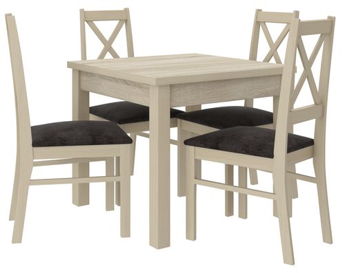 Petite table à manger carrée 80/80 cm en bois clair sonoma Orka - Photo n°2; ?>