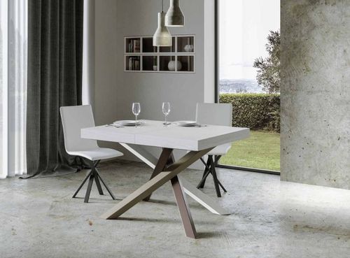 Petite table à manger design blanche et pieds entrelacés 4 couleurs 130 cm Artemis - Photo n°2; ?>