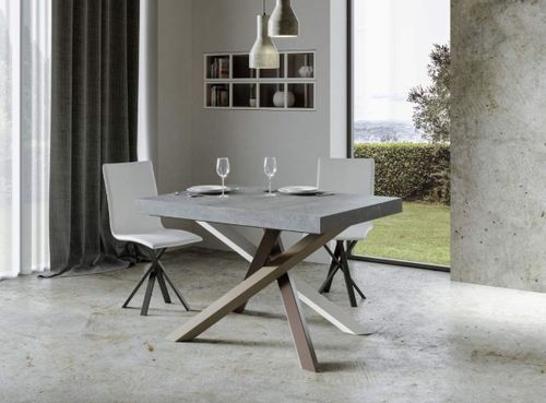 Petite table à manger design gris cendré et pieds entrelacés 4 couleurs 130 cm Artemis - Photo n°2; ?>