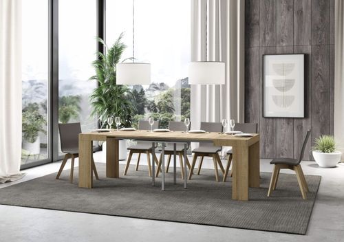 Petite table carrée extensible 90x90/246 cm Ribo - Photo n°3; ?>