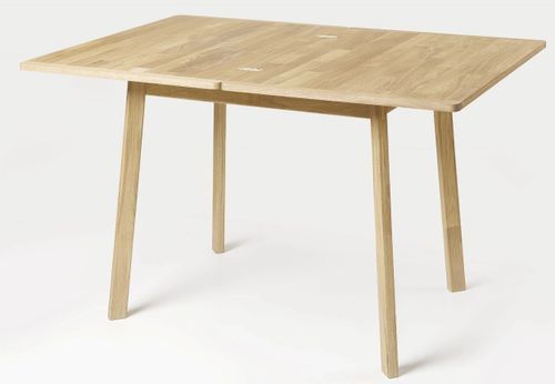 Petite table extensible en bois de chêne massif blanchi Larry 90/130 cm - Photo n°3; ?>