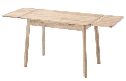 Petite table extensible en bois de chêne massif blanchi Miniko 110 à 170 cm - Photo n°2; ?>