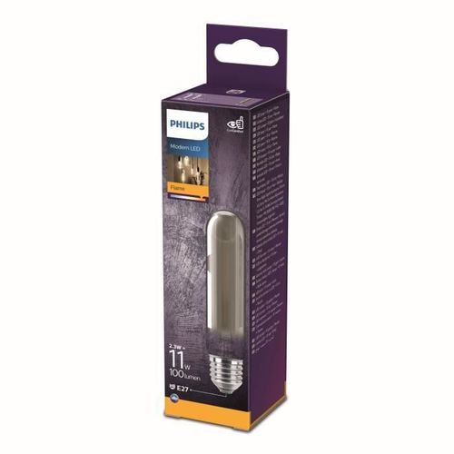 Philips ampoule LED Equivalent 11W E27 smoky Blanc chaud non dimmable, Verre - Photo n°2; ?>