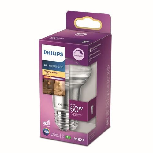 Philips Ampoule LED Equivalent 60W E27 Blanc chaud Dimmable - Photo n°2; ?>
