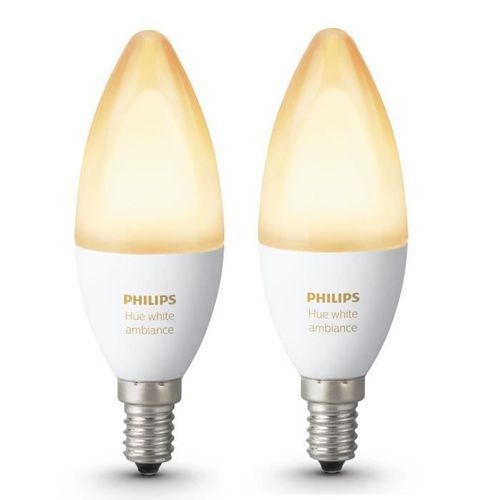 PHILIPS HUE Pack de 2 ampoules White Ambiance flamme E14 - Photo n°2; ?>