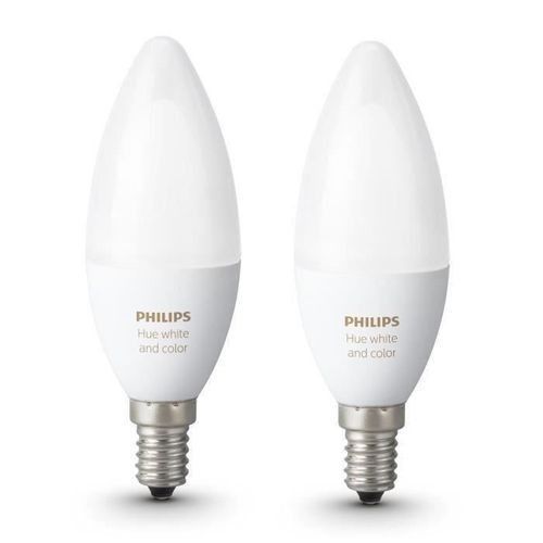 PHILIPS HUE Pack de 2 ampoules White&Color flamme E14 - Photo n°3; ?>