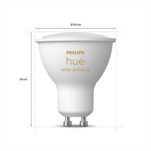 PHILIPS Hue White Ambiance - Ampoule LED connectée GU10 - Compatible Bluetooth - Photo n°2; ?>