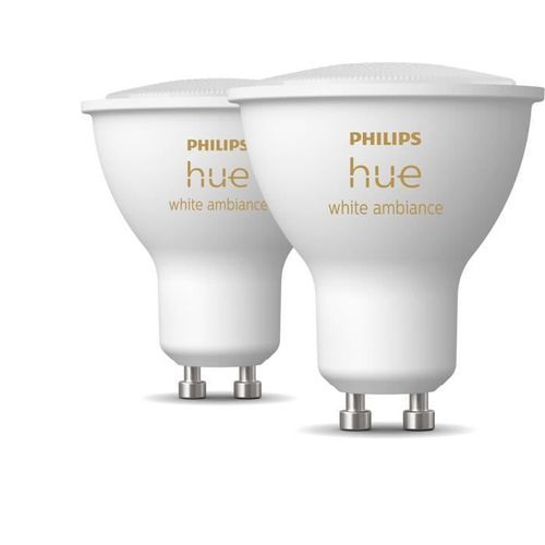 PHILIPS Hue White Ambiance Ampoules LED connectées GU10 Compatible Bluetooth - Pack de 2 - Photo n°2; ?>