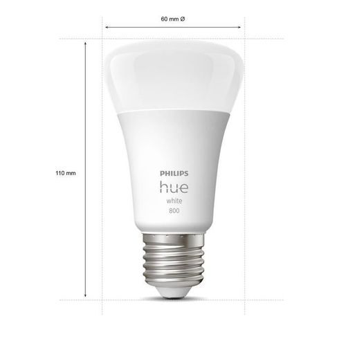 PHILIPS Hue White Ampoules LED connectées E27 - Compatible Bluetooth pack de 2 - Photo n°2; ?>