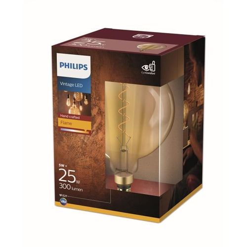 PHILIPS LED Giant Globe Vintage Filament 5 équivalent 25W E27 - Claire Ambrée blanc chaud - Photo n°2; ?>