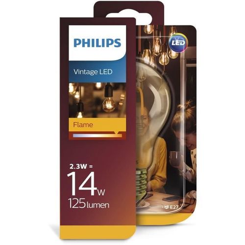 PHILIPS LED Standard Vintage Filament Spirale 2 - 3 équivalent 14W E27 - Ambrée Claire blanc chaud - Photo n°2; ?>