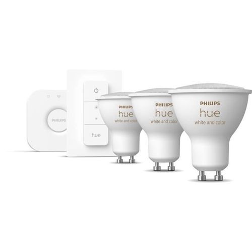 PHILIPS White & Color Ambiance Kit de démarrage ampoule LED connectée GU10 - Pack de 3 - Photo n°2; ?>