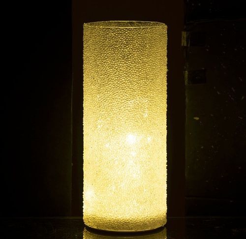 Photophore à LED verre blanc Licia H 25 cm - Photo n°3; ?>