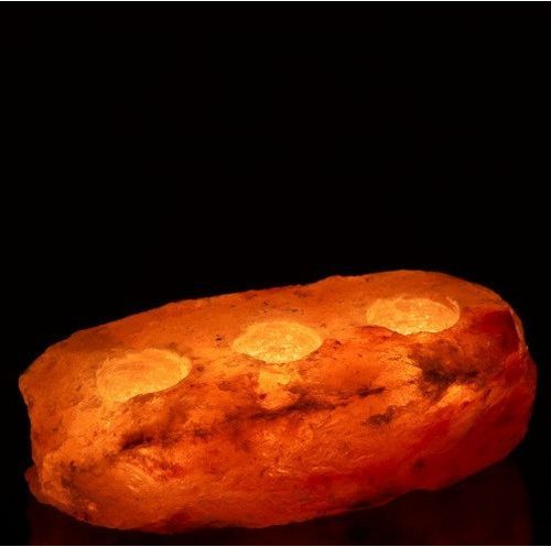 Photophore pierre de sel orange Uchi 22 cm - Photo n°3; ?>