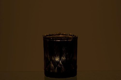 Photophore verre et plumes noires Ysarg 8 cm - Photo n°3; ?>