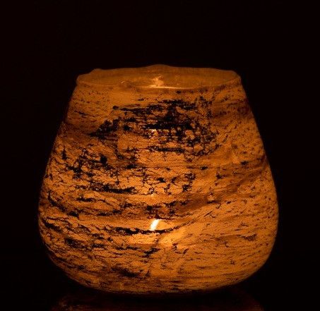 Photophore verre gris Marino H 14 cm - Photo n°3; ?>