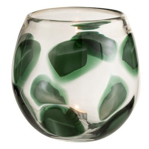 Photophore verre transparent et vert Verde H 25 cm - Photo n°2; ?>