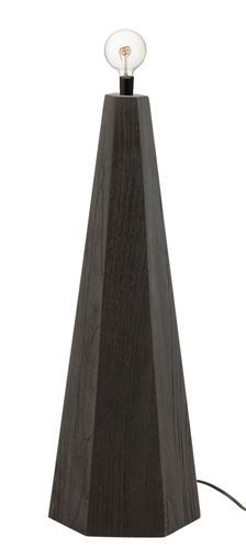 Pied de lampe octogonal en bois noir Jaya H 70 cm - Photo n°2; ?>