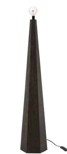 Pied de lampe octogonale en de bois noir Jaya H 141 cm - Photo n°2; ?>