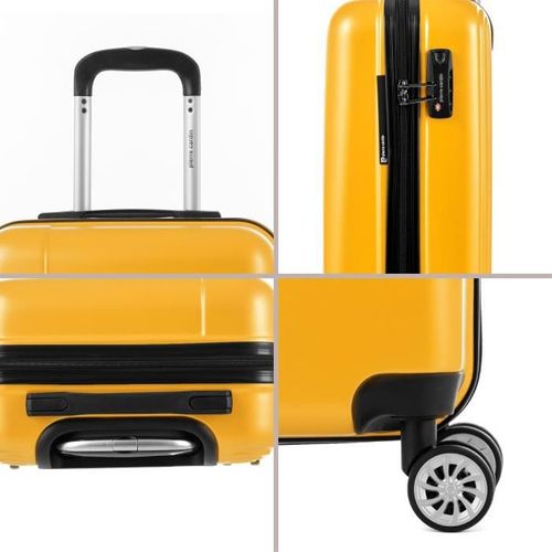 PIERRE CARDIN Set de 2 Valises 55/75cm avec 8 roues + 2 Organisateurs Moutarde - Photo n°3; ?>