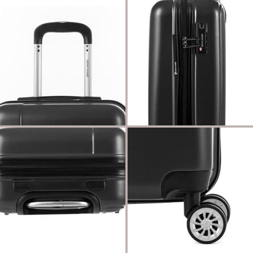 PIERRE CARDIN Set de 2 Valises 55/75cm avec 8 roues + 2 Organisateurs Noir - Photo n°3; ?>