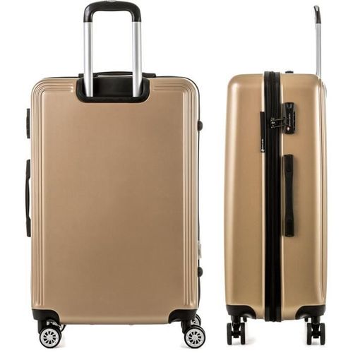 PIERRE CARDIN Valise Grande Taille 75cm avec 8 Roues + Organisateur Champagne - Photo n°2; ?>